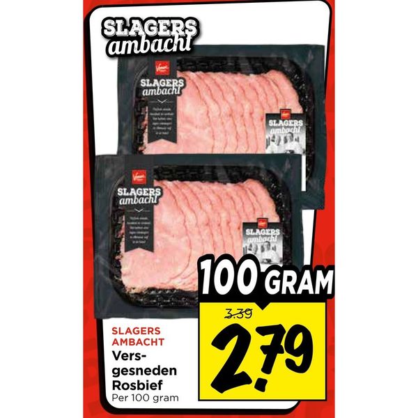 Slagers Ambacht Versgesneden Rosbief