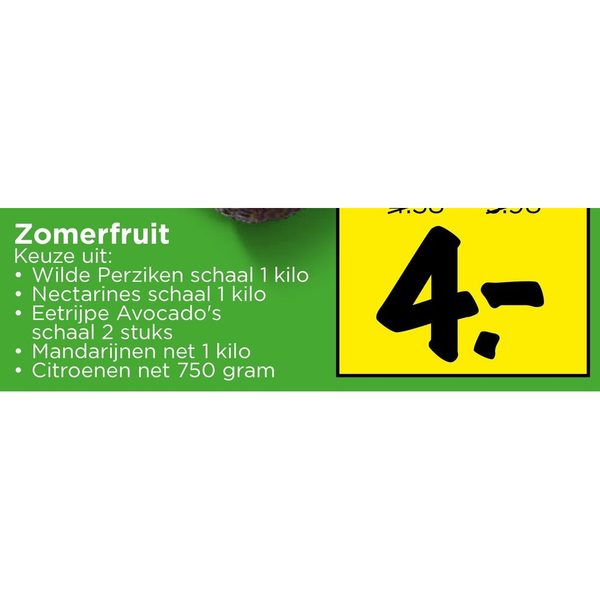 Zomerfruit (keuze uit perziken, nectarines, avocado's, mandarijnen, citroenen)