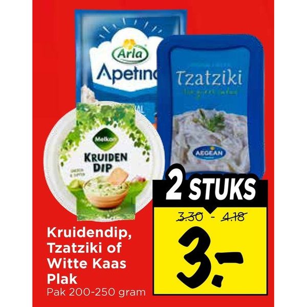 Kruidendip, Tzatziki of Witte Kaas Plak