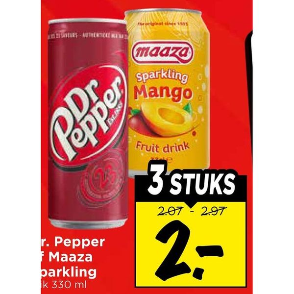 Dr. Pepper of Maaza Sparkling