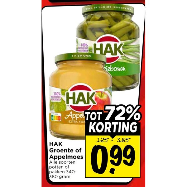 HAK Groente of Appelmoes