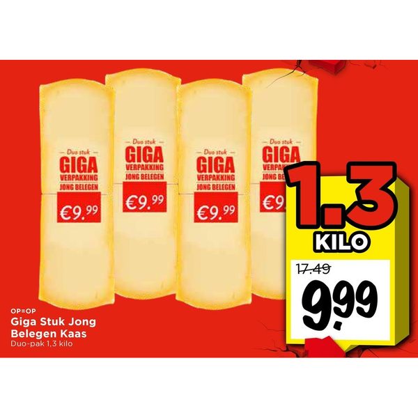 Giga Stuk Jong Belegen Kaas