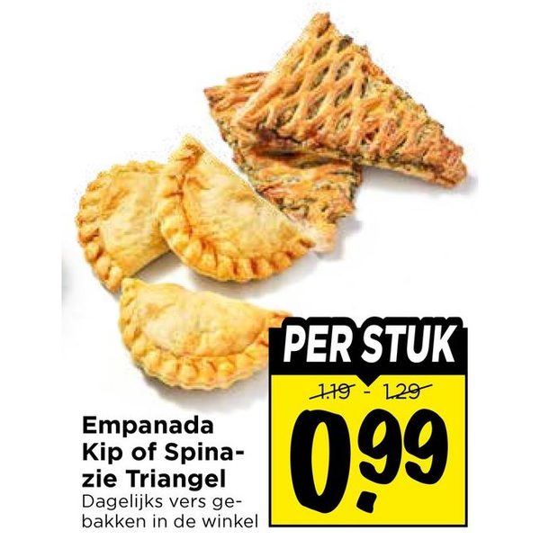 Empanada Kip of Spinazie Triangel