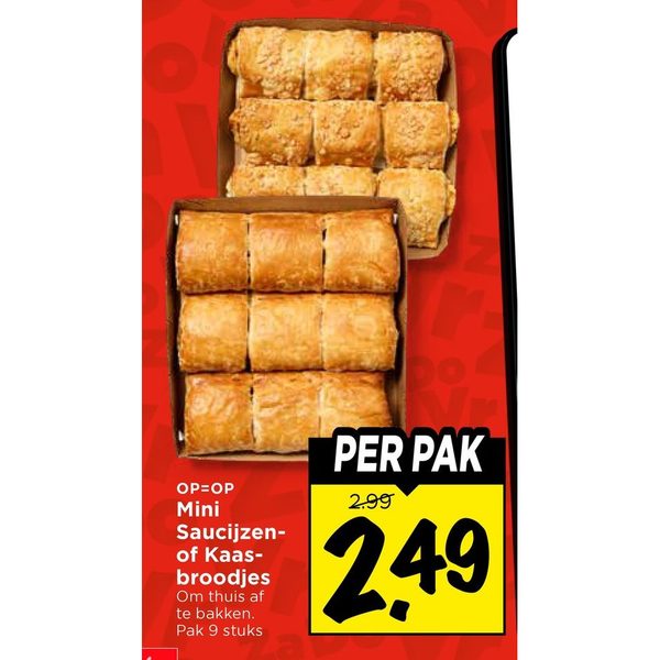 Mini Saucijzen- of Kaasbroodjes