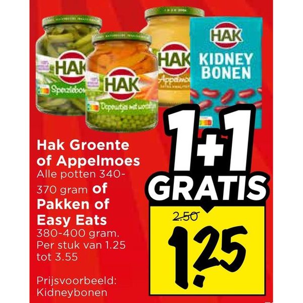 Groente, Appelmoes, Pakken of Easy Eats