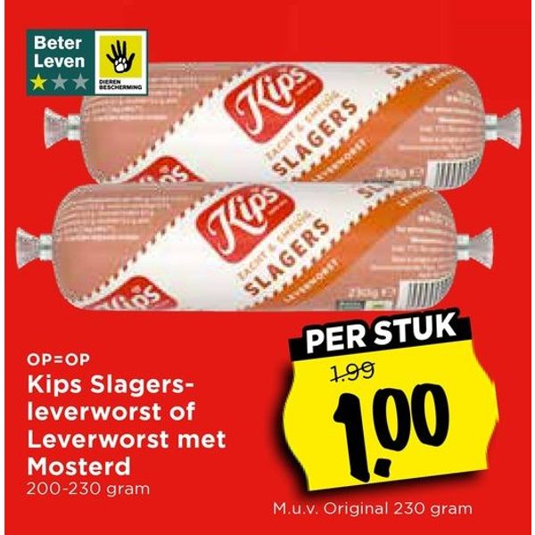 Slagersleverworst of Leverworst met Mosterd