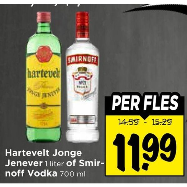 Hartevelt Jonge Jenever / Smirnoff Vodka