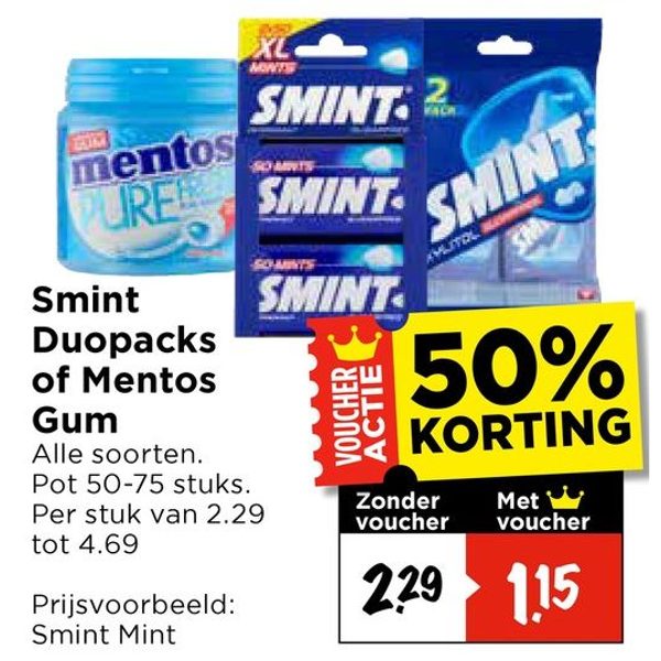 Smint Duopacks of Mentos Gum