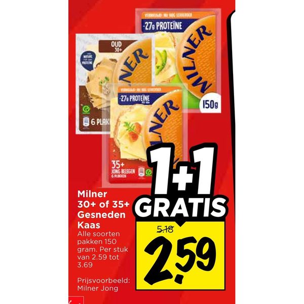 Milner 30+ of 35+ Gesneden Kaas