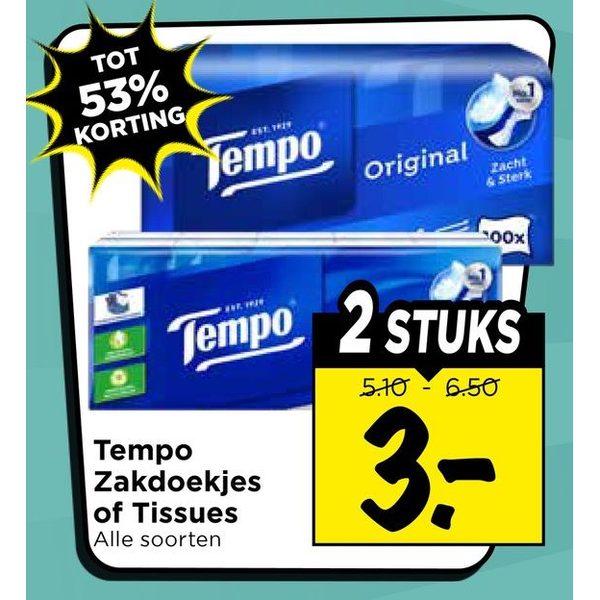 Tempo Zakdoekjes of Tissues