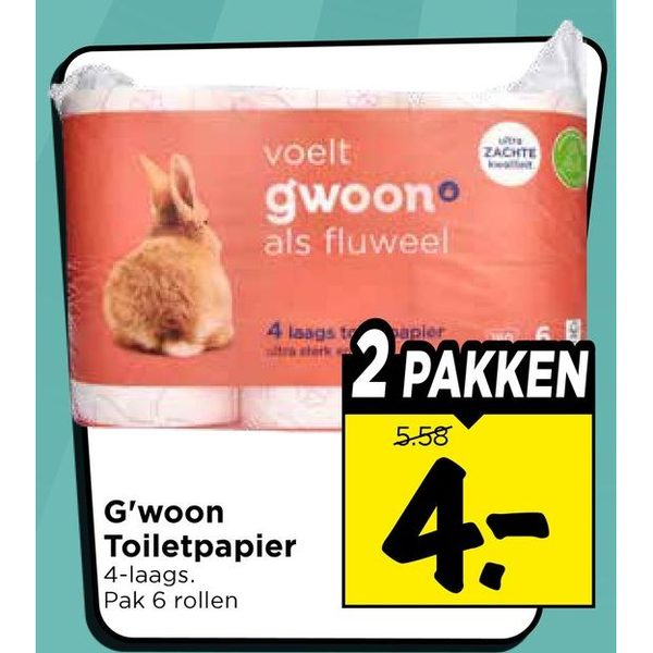 G'woon Toiletpapier 4-laags