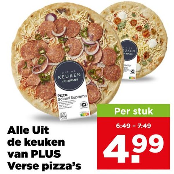 Uit de keuken van PLUS Verse pizza's