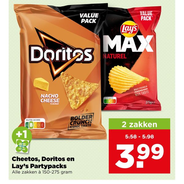 Cheetos, Doritos en Lay's Partypacks