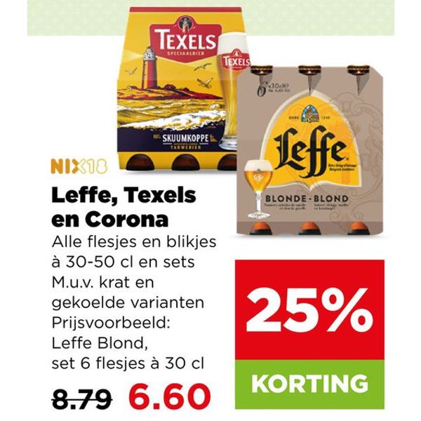 Leffe, Texels en Corona