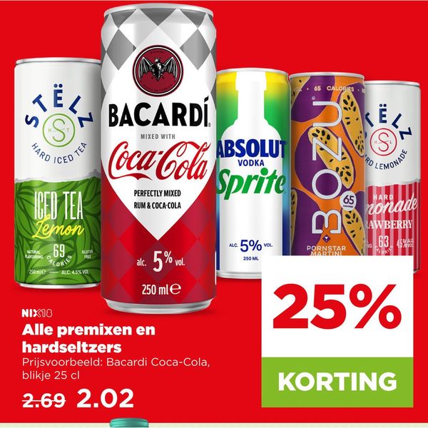 Alle premixen en hardseltzers