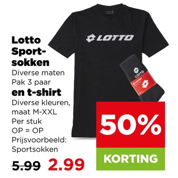 Lotto Sport-sokken en t-shirt