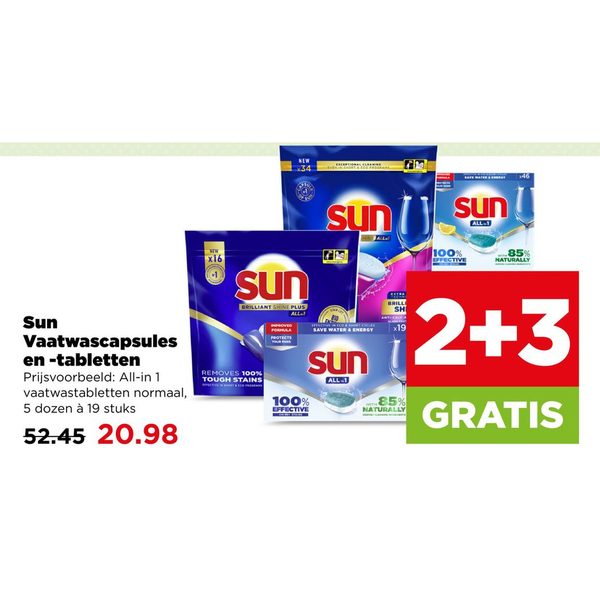 Sun Vaatwascapsules en -tabletten