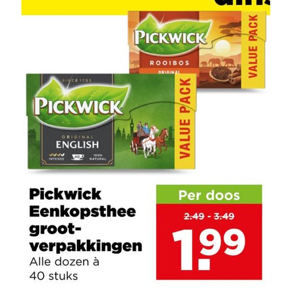 Pickwick Eenkopsthee grootverpakking