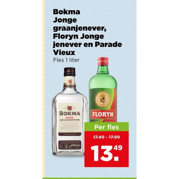 Bokma, Floryn en Parade jenever/vieux