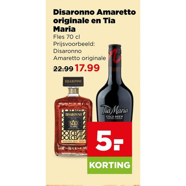 Disaronno Amaretto en Tia Maria