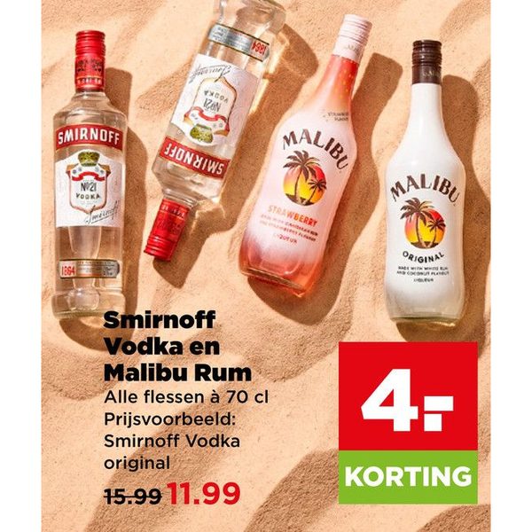 Smirnoff Vodka en Malibu Rum