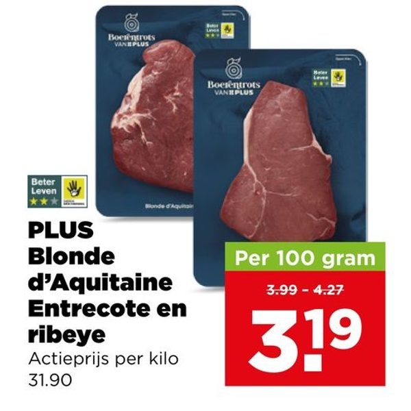 PLUS Blonde d'Aquitaine Entrecote en ribeye
