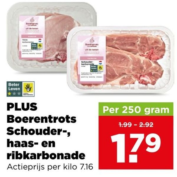PLUS Boerentrots Schouder-, haas- en ribkarbonade