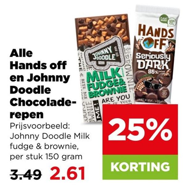 Hands off en Johnny Doodle Chocoladerepen
