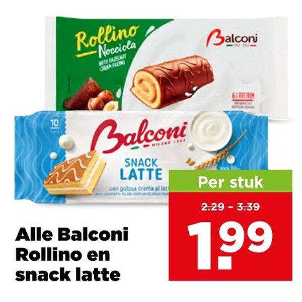 Alle Balconi Rollino en snack latte