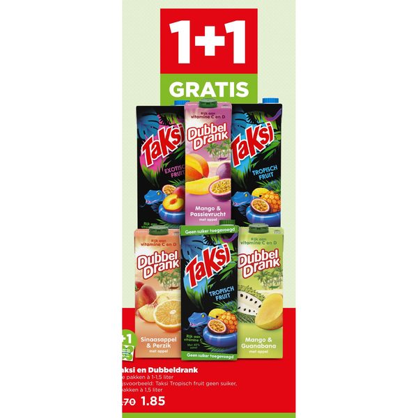 Taksi en DubbelDrank diverse smaken