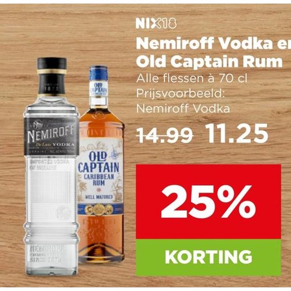 Nemiroff Vodka en Old Captain Rum