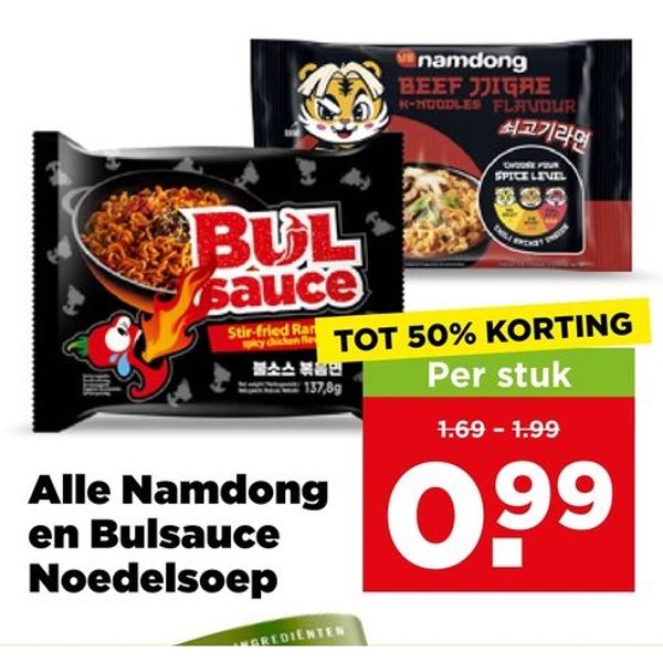 Alle Namdong en Bulsauce Noedelsoep