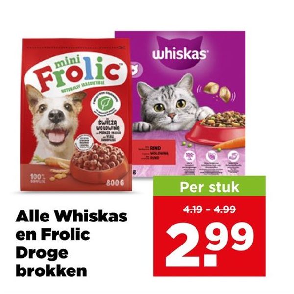 Whiskas en Frolic Droge brokken