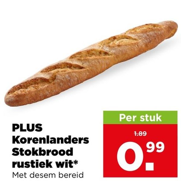 Korenlanders Stokbrood rustiek wit