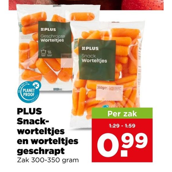 PLUS Snack-worteltjes en worteltjes geschrapt