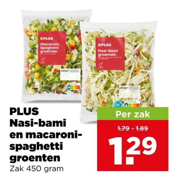 PLUS Nasi-bami en macaroni-spaghetti groenten
