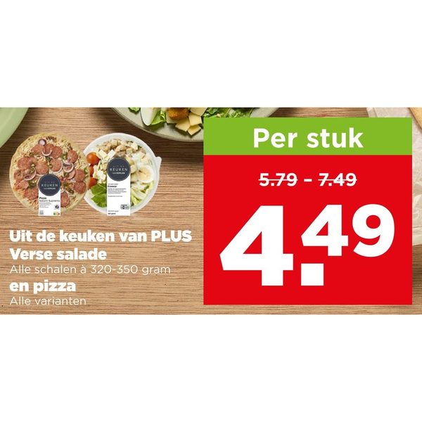 Uit de keuken van PLUS Verse salade en pizza