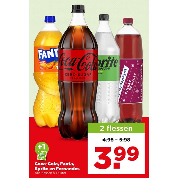 Coca-Cola, Fanta, Sprite en Fernandes frisdrank