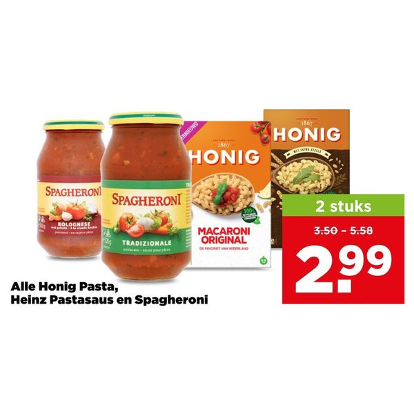 Alle Honig Pasta, Heinz Pastasaus en Spagheroni