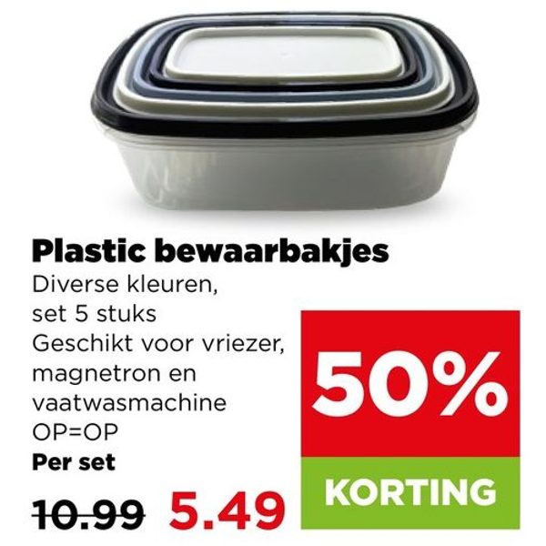 Plastic bewaarbakjes