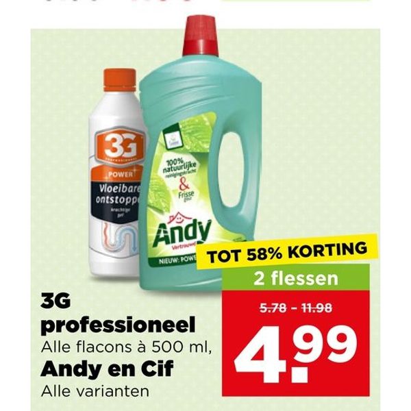 3G, Andy en Cif schoonmaakmiddelen