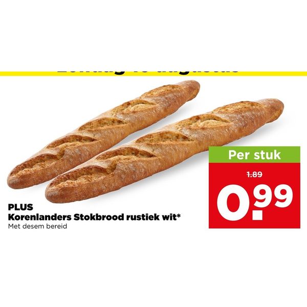 PLUS Korenlanders Stokbrood rustiek wit