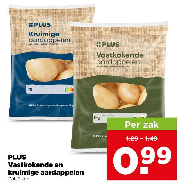 Vastkokende en kruimige aardappelen