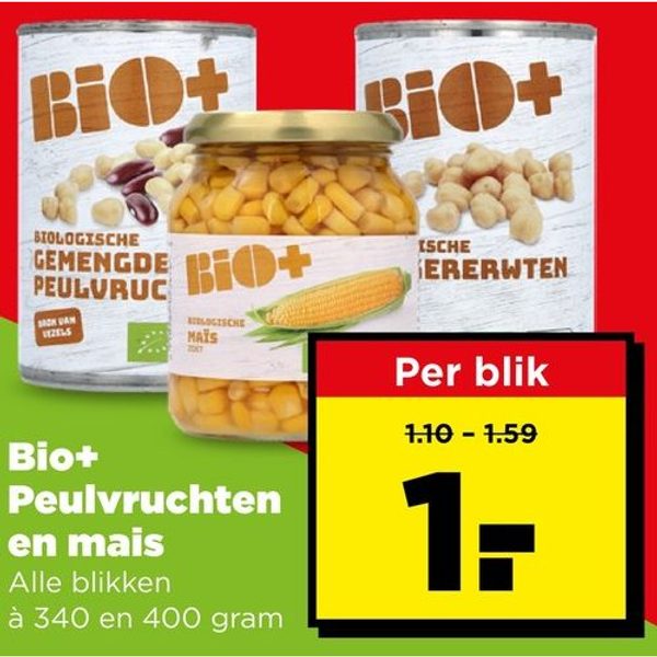 Bio+ Peulvruchten en mais