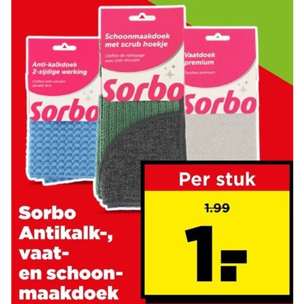Sorbo Antikalk-, vaat- en schoonmaakdoek