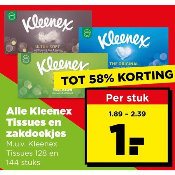 Kleenex tissues en zakdoekjes