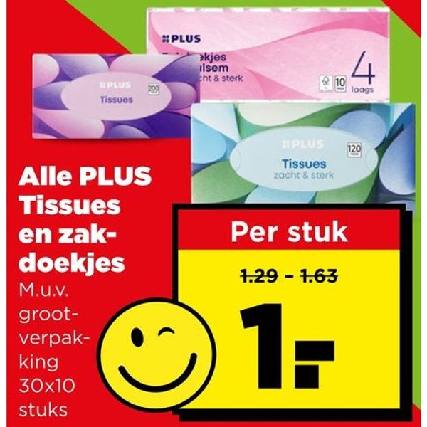 PLUS tissues en zakdoekjes