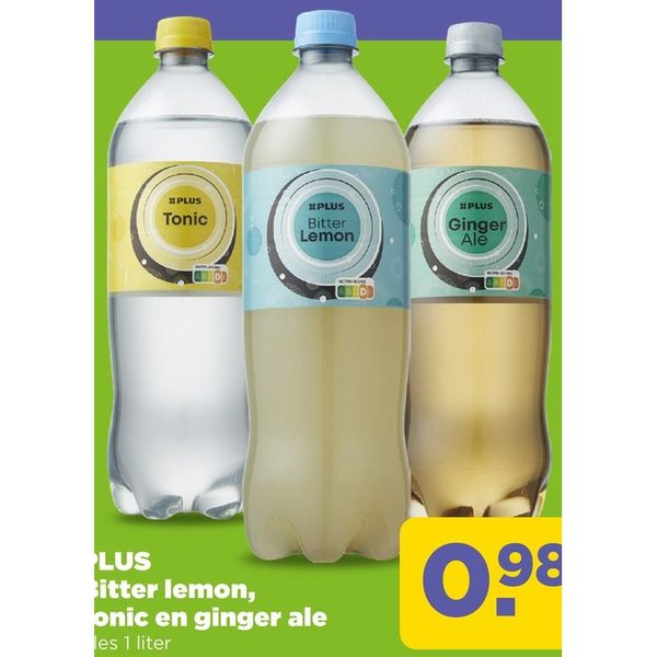 PLUS Bitter lemon, tonic en ginger ale