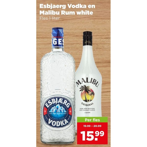 Esbjaerg Vodka en Malibu Rum white