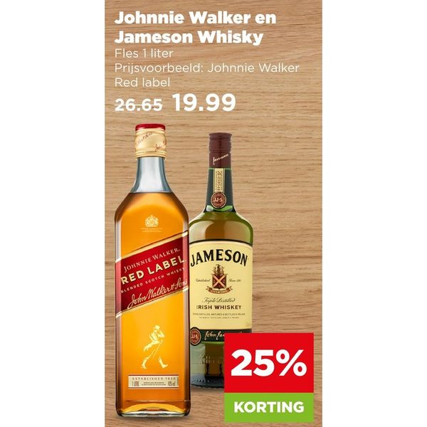 Johnnie Walker en Jameson Whisky